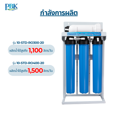 CASCADE เครื่องกรองน้ำ RO โครงเหล็ก 20 นิ้ว รุ่น 10-STD-RO150/300/400/600/800/1200