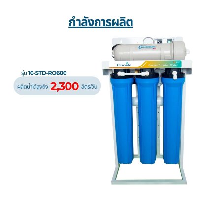 CASCADE เครื่องกรองน้ำ RO โครงเหล็ก 20 นิ้ว รุ่น 10-STD-RO150/300/400/600/800/1200