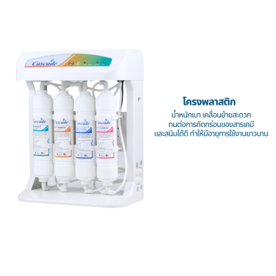 CASCADE เครื่องกรองน้ำ RO อันเดอร์ซิงค์ โครงพลาสติก 10 นิ้ว รุ่น 10-USK-RO75-1L
