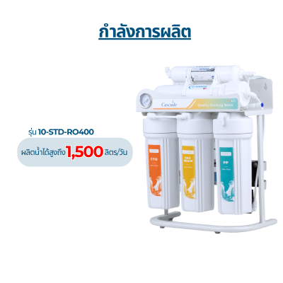 CASCADE เครื่องกรองน้ำ RO อันเดอร์ซิงค์ โครงเหล็ก 10 นิ้ว รุ่น 10-STD-RO75/150/300/400