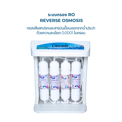 CASCADE เครื่องกรองน้ำ RO อันเดอร์ซิงค์ โครงพลาสติก 10 นิ้ว รุ่น 10-USK-RO75-1L
