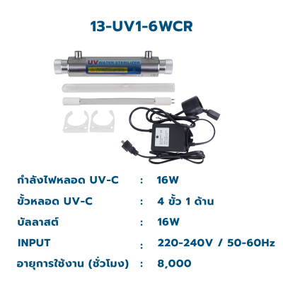 CASCADE ชุดหลอดกำจัดเชื้อยูวี ขนาด 6 วัตต์ - 30 วัตต์ 220-240VAC