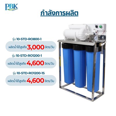 CASCADE เครื่องกรองน้ำ RO โครงสแตนเลส 20 นิ้ว บิ๊กบลู รุ่น 10-STD-RO800-1/1200-1/1200-1S
