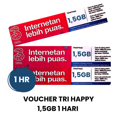 Voucher TRI Happy 1,5GB 1 HARI