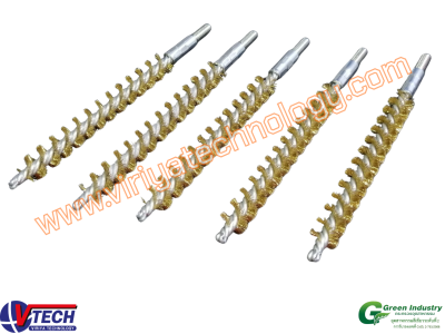 106TypeC-6 แปรงแยงท่อตูดมีเกลียวขนทองเหลือง