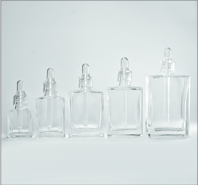 ขวดแก้วสีใสคอ18 ( Glass bottle Neck 18 ) รุ่น T18SF 15 -100ml  ฝาดรอปเปอร์ บรรจุเซรั่ม น้ำหอม ขวดหนาแข็งแรง