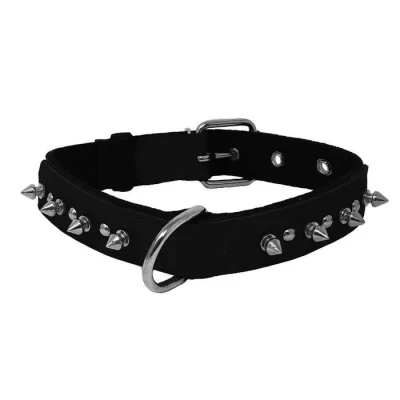 ( 13 - 16 inch ) Leather + Nylon Spike Collar L1020-1