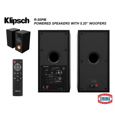 KLIPSCH R-50PM POWERED SPEAKERS WITH 5.25” WOOFERS 60 W X2