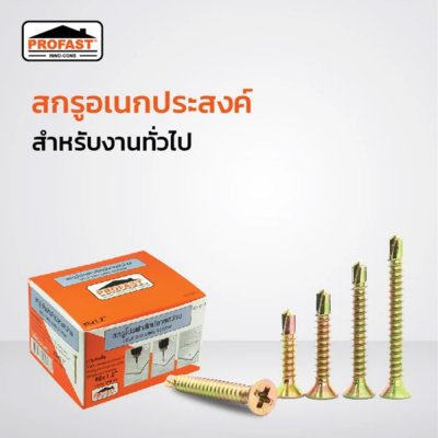 สกรูปลายสว่าน หัว F #8x3/4"ชุบรุ้ง(400 ตัว/กล่อง)