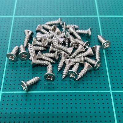 สกรูเกลียวปล่อยเหล็กTPC หัว F #4x3/8"(หัวแฉกแบน)1,000ตัว/กล่อง