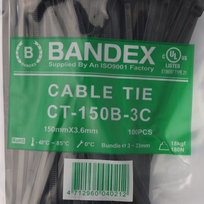 เคเบิ้ลไทร์ 6"ดำ (100เส้น/แพ็ค)