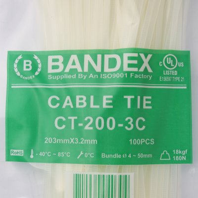 เคเบิ้ลไทร์ 8"ขาว(100เส้น/PACK)