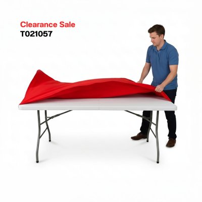 ผ้าคลุมหน้าโต๊ะแบบเหลี่ยม ผ้ามองตากูร์ สีแดง