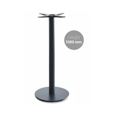 ขาโต๊ะทรงสูง ทรงกลมแบนสแตนเลส สีดำ