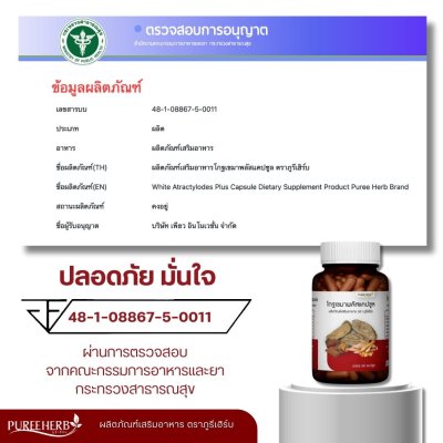 โกฐเขมาพลัสแคปซูล ตราภูรีเฮิร์บ - ปวดเมื่อย เส้นยึด เส้นตึง