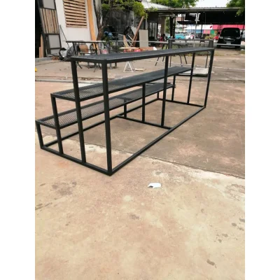 ชั้นวางต้นไม้แบบขึ้นบันได 3 ชั้น - ทำจากเหล็กกันสนิม