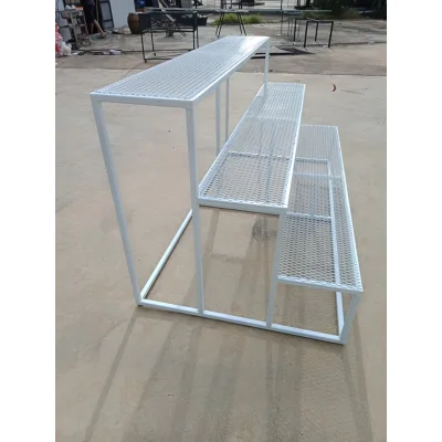 ชั้นวางต้นไม้แบบขึ้นบันได 3 ชั้น - ทำจากเหล็กกันสนิม