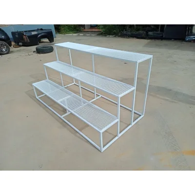 ชั้นวางต้นไม้แบบขึ้นบันได 3 ชั้น - ทำจากเหล็กกันสนิม