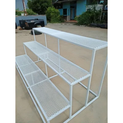 ชั้นวางต้นไม้แบบขึ้นบันได 3 ชั้น - ทำจากเหล็กกันสนิม