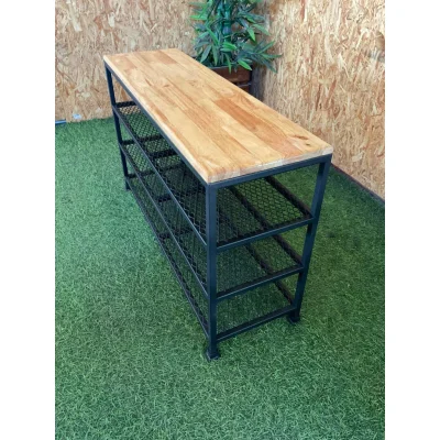 ชั้นวางของ 4 ชั้น ท็อปไม้  ทำจากเหล็กกันสนิม