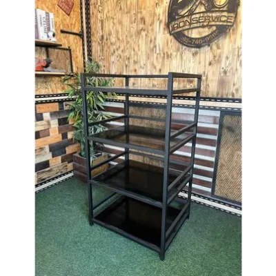 ชั้นวางของ 4 ชั้น มีกันตก พื้นไม้