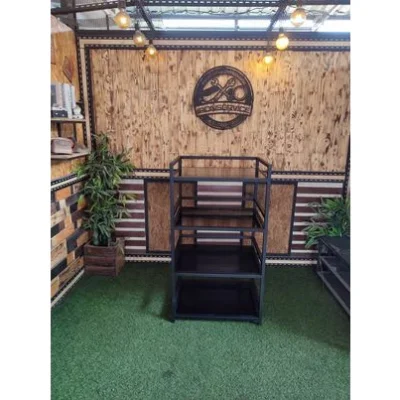 ชั้นวางของ 4 ชั้น มีกันตก พื้นไม้