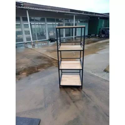 ชั้นวางต้นไม้ 4 ชั้น กันตก พื้นไม้