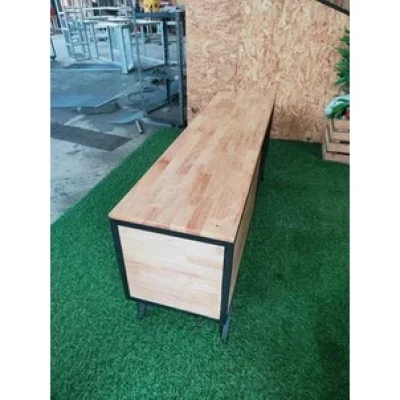 ชั้นวาง TV  มีบานพับ คุณภาพดีทำจากเหล็กกันสนิมท็อปไม้แท้