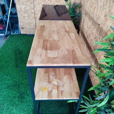 ชั้นวางของ3ชั้น ตกแต่งด้วยตะแกรงและไม้ ชั้นวางของ3ชั้น ตกแต่งด้วยตะแกรงและไม้