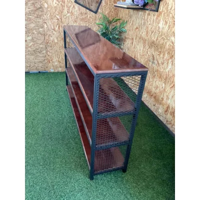 ชั้นวางของ 4 ชั้น พื้นไม้ เฟอร์นิเจอร์ โครงเหล็กกันสนิม