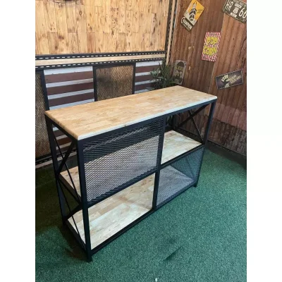 ชั้นวางของ 3 ชั้น  พื้นไม้  เฟอร์นิเจอร์ โครงเหล็กกันสนิม