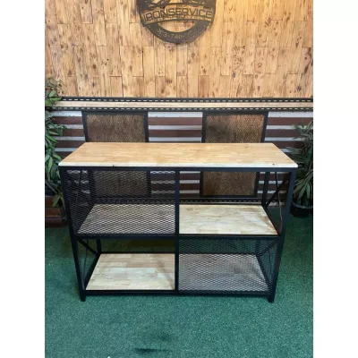 ชั้นวางของ 3 ชั้น  พื้นไม้  เฟอร์นิเจอร์ โครงเหล็กกันสนิม