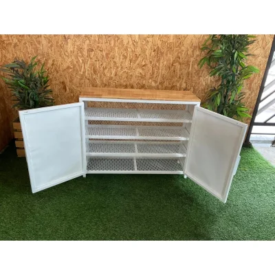 ชั้นวางรองเท้า5ชั้นบานพับฝาทึบท็อปด้วยไม้