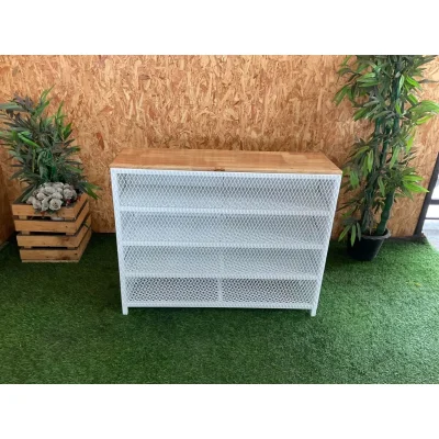 ชั้นวางรองเท้า5ชั้นบานพับฝาทึบท็อปด้วยไม้