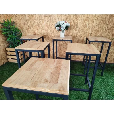 เก้าอี้หัวโล้น  คุณภาพดีทำจากเหล็กกันสนิมท็อปไม้แท้ เก้าอี้หัวโล้น  คุณภาพดีทำจากเหล็กกันสนิมท็อปไม้แท้