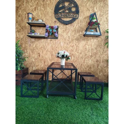 ชุดโต๊ะประหยัดพื้นที่ พร้อมเก้าอี้4ตัว ชุดโต๊ะประหยัดพื้นที่ พร้อมเก้าอี้4ตัว