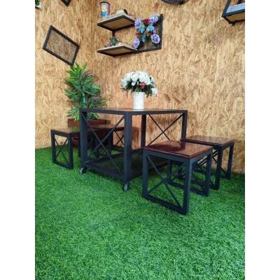 ชุดโต๊ะประหยัดพื้นที่ พร้อมเก้าอี้4ตัว ชุดโต๊ะประหยัดพื้นที่ พร้อมเก้าอี้4ตัว