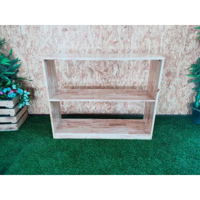 ชั้นวางของ 3 ชั้น พื้นไม้ประสาน