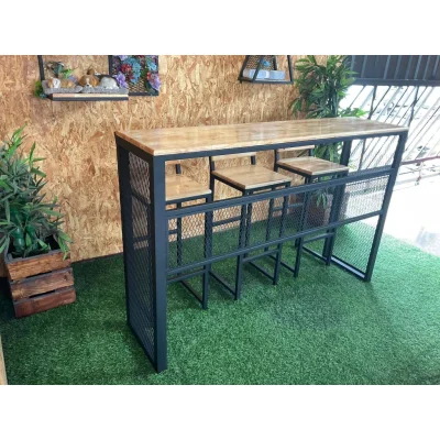 ชุดโต๊ะบาร์ขาตะแกรง ชุดโต๊ะบาร์ขาตะแกรง