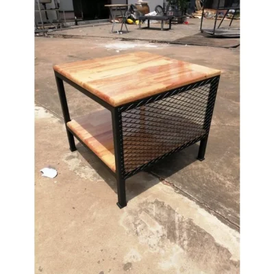 โต๊ะกลางโซฟา คุณภาพดีทำจากเหล็กกันสนิมท็อปไม้แท้ โต๊ะกลางโซฟา คุณภาพดีทำจากเหล็กกันสนิมท็อปไม้แท้