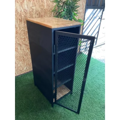 ชั้นวางของ 5 ชั้น ไม้บนล่าง มีบานพับเปิดปิดอย่างดี ชั้นวางของ 5 ชั้น ไม้บนล่าง มีบานพับเปิดปิดอย่างดี