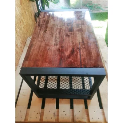 โต๊ะกลางโซฟา คุณภาพดีทำจากเหล็กกันสนิมท็อปไม้แท้ โต๊ะกลางโซฟา คุณภาพดีทำจากเหล็กกันสนิมท็อปไม้แท้