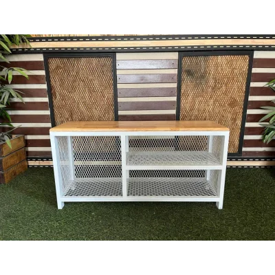 ชั้นวางรองเท้า 3 ชั้นตะแกรง ท็อปไม้ ชั้นวางรองเท้า 3 ชั้นตะแกรง ท็อปไม้