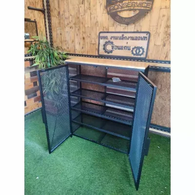 ชั้นวางของบานพับ 6 ชั้น โครงเหล็กใช้เป็นเหล็กกันสนิม ชั้นวางของบานพับ 6 ชั้น โครงเหล็กใช้เป็นเหล็กกันสนิม