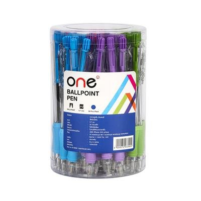ปากกาลูกลื่น 0.7 มม. ONE รุ่น B-5805 หมึกสีน้ำเงิน ด้ามคละสี (แบบแพ็ค 50 ด้าม)