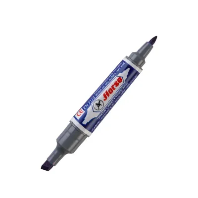 HORSE ปากกามาร์คเกอร์ รุ่น 2 หัว สีน้ำเงิน (แพ็ค 3)