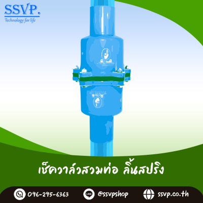 เช็ควาล์วสวมทับท่อ ลิ้นสปริง ขนาด 2-1/2 นิ้ว สวมในอุปกรณ์ 3 นิ้ว
