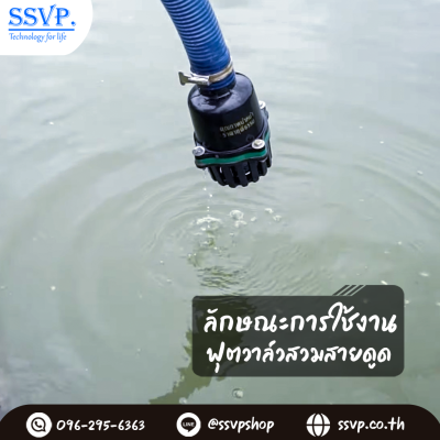 ฟุตวาล์วสวมสายดูด ลิ้นเหล็ก สีดำ 4 หู ขนาด 3 นิ้ว
