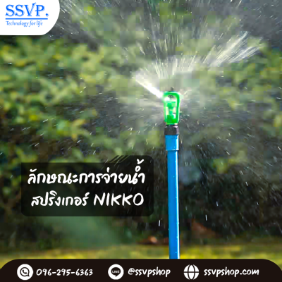 สปริงเกอร์ใบ NIKKO โครงหมุนรอบตัว พร้อมวาล์ว PE 25 มม. แพ็ค 5 ตัว