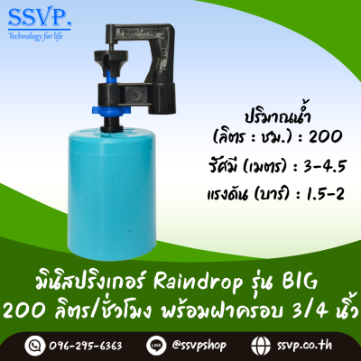 มินิสปริงเกอร์ RainDrop รุ่น BIG พร้อมฝาครอบ PVC ขนาด 3/4" บรรจุ 10 ตัว